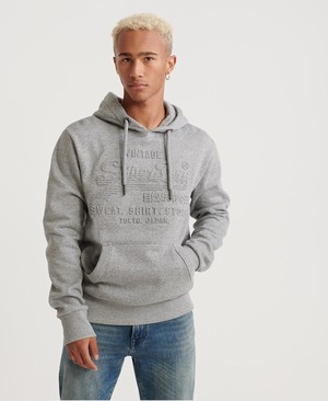 Superdry Sweat Ing Shop Embossed Férfi Kapucnis Pulóver Szürke | UJOCH0461